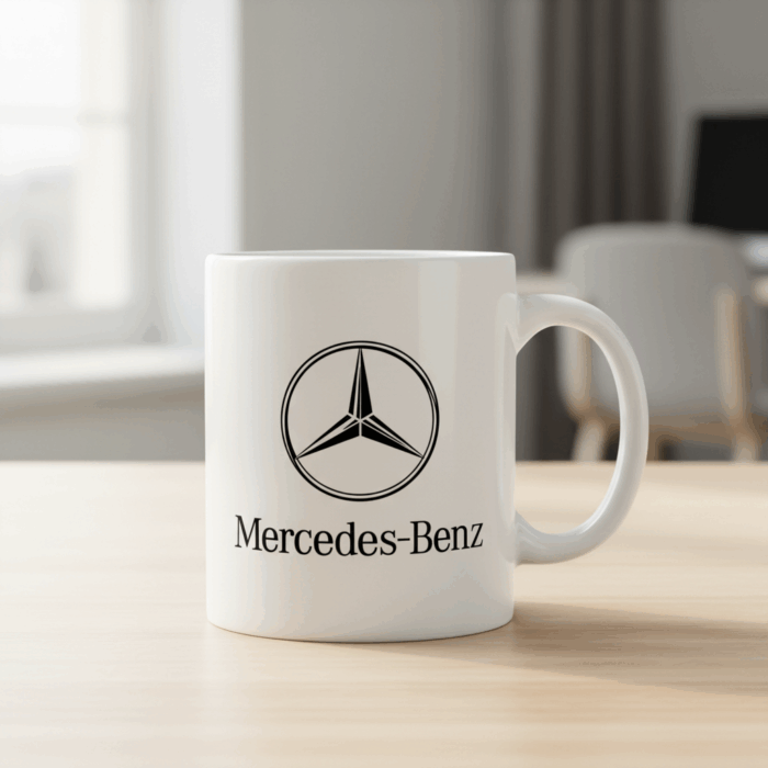 Taza blanca Mercedes Benz