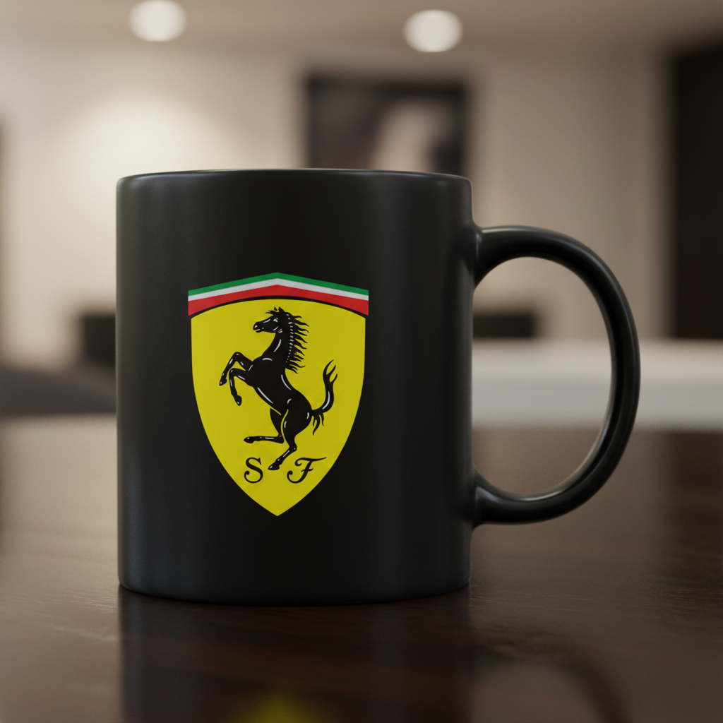 Taza negra Ferrari