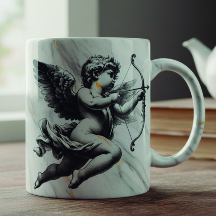 Taza Angel Querubín efecto marmolizado