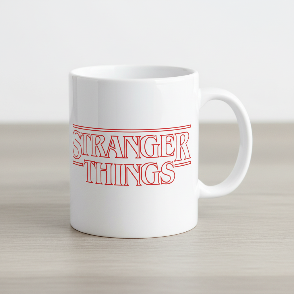 Taza blanca Stranger Things