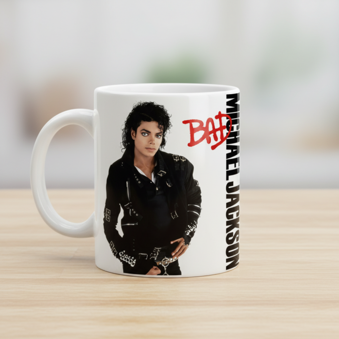 Taza Michael Jackson blanca - Bad