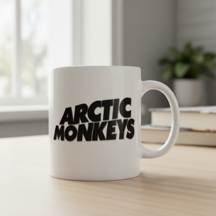 Taza Arctic Monkeys blanca - Logotipo
