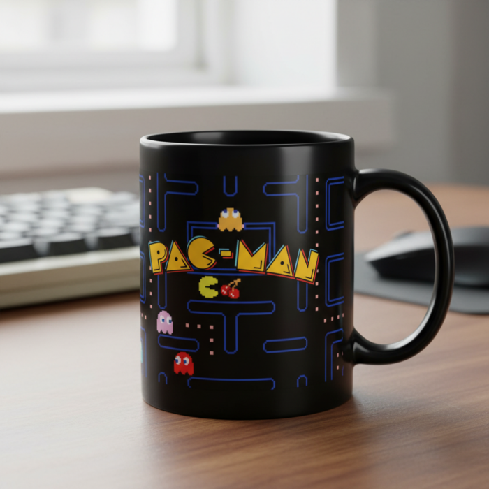 Taza Pacman videojuego negra