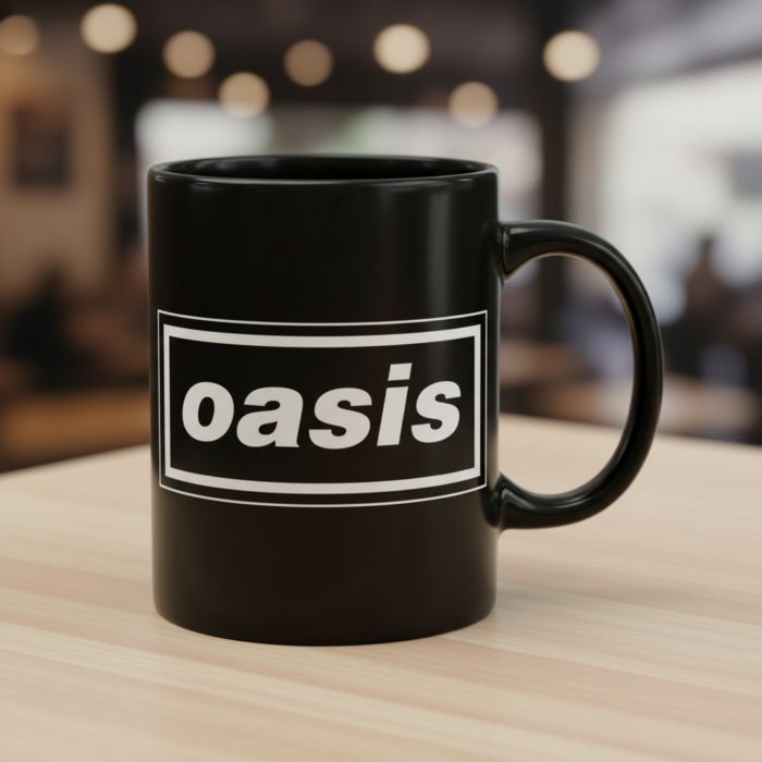 Taza Oasis negra - Logotipo