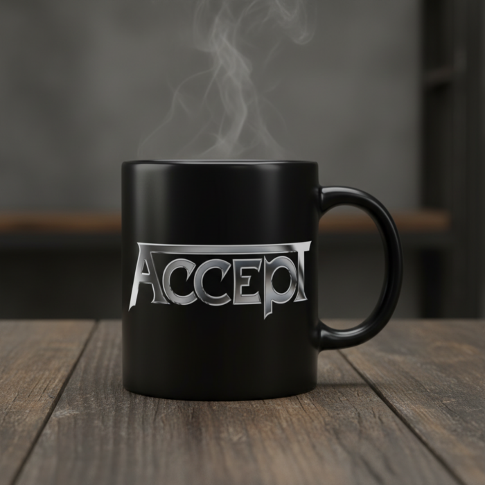 Taza Accept negra - Logotipo