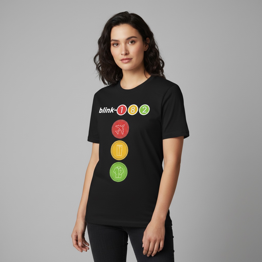 Camiseta Blink182 negra - Logotipo Redondo