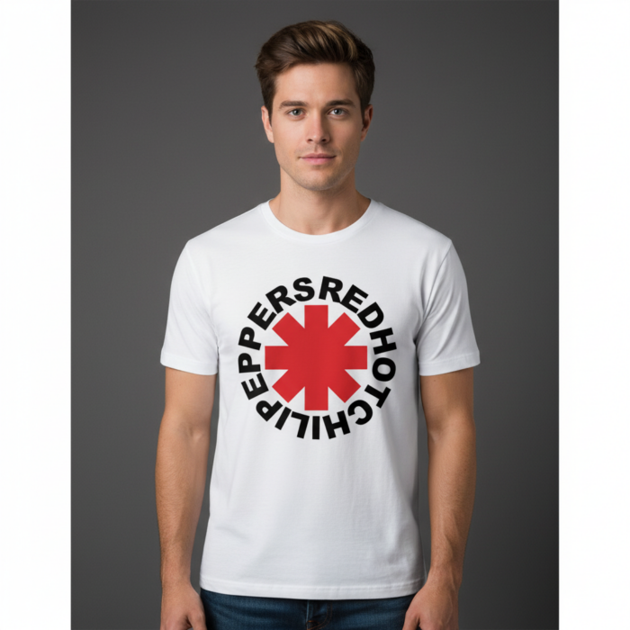 Camiseta Red Hot Chili Peppers blanca - Logotipo