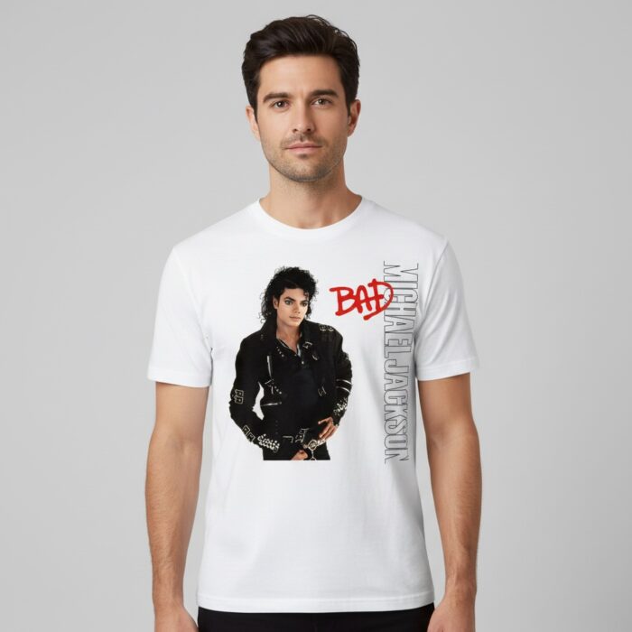 Camiseta Michael Jackson blanca - Bad
