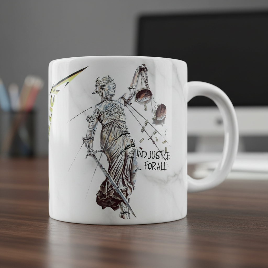 Taza Metallica efecto mármol - And Justice For All