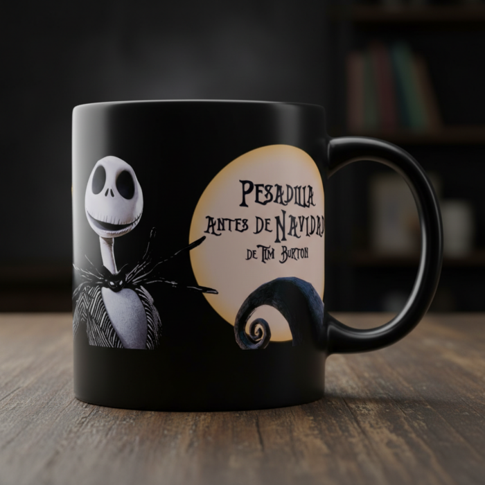 Taza Pesadilla Antes De Navidad negra