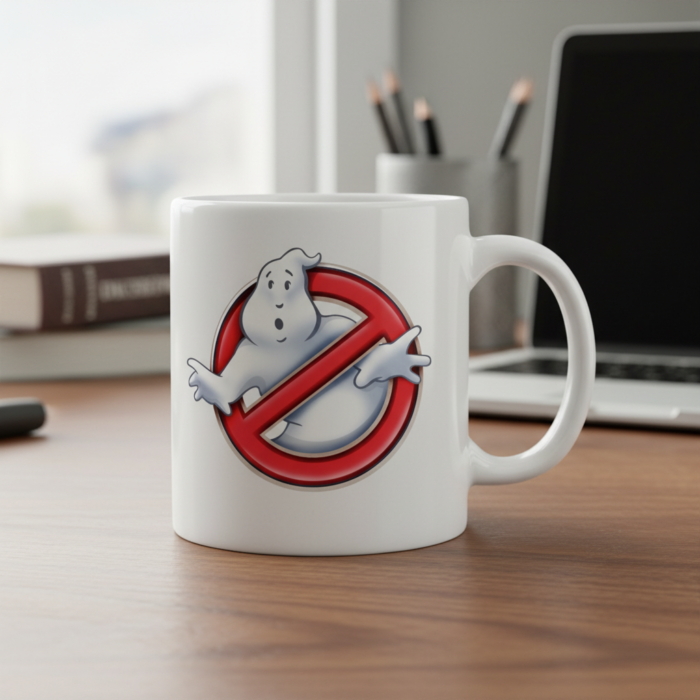 Taza Ghostbusters Los Cazafantasmas blanca