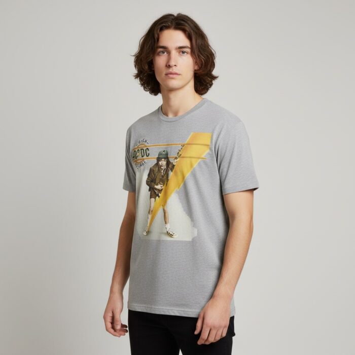 Camiseta ACDC gris jaspeado - High Voltage