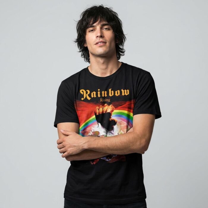 Camiseta Rainbow negra - Rising