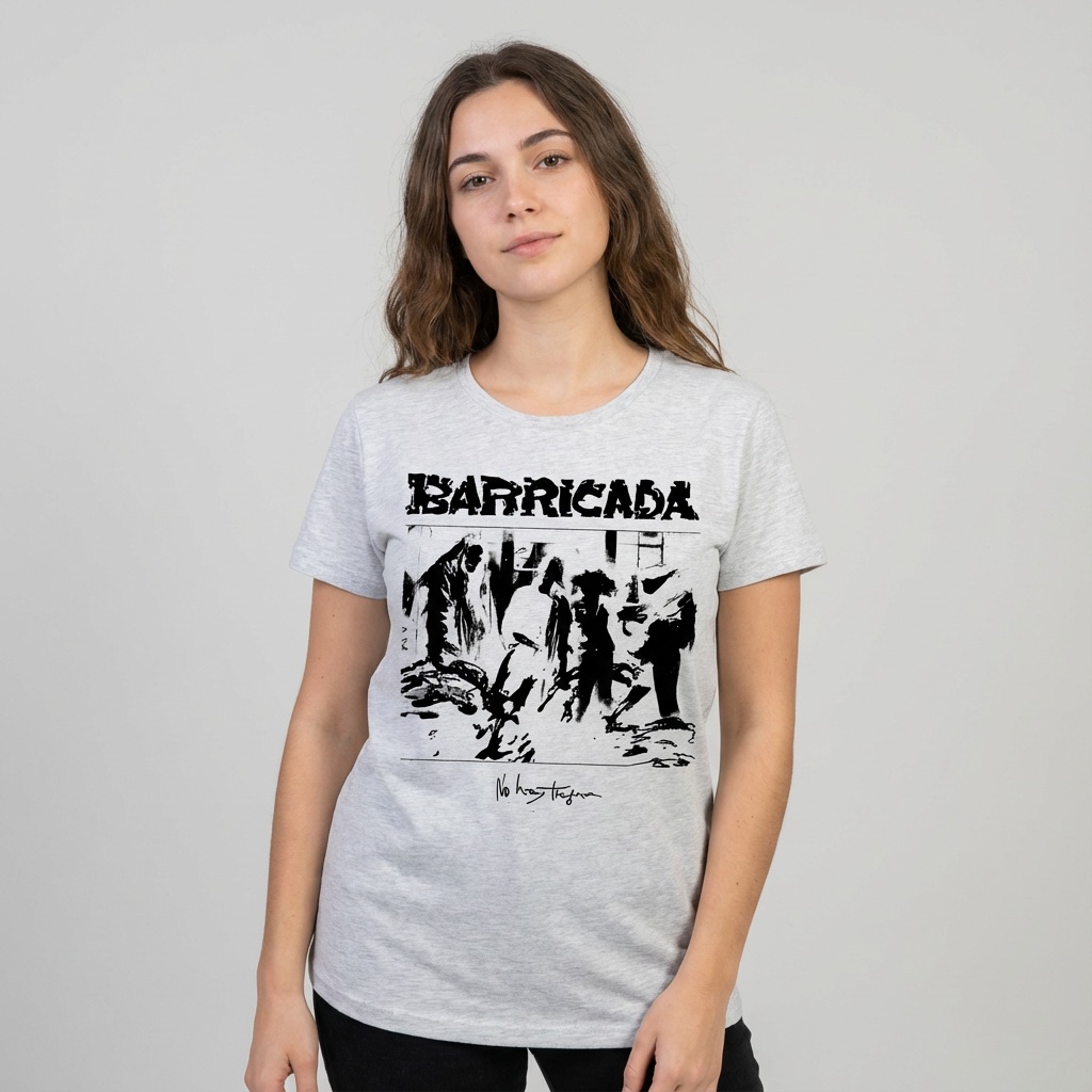 Camiseta Barricada gris jaspeado - No Hay Tregua