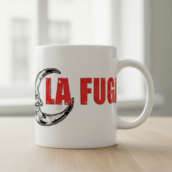 Taza La Fuga blanca Logotipo