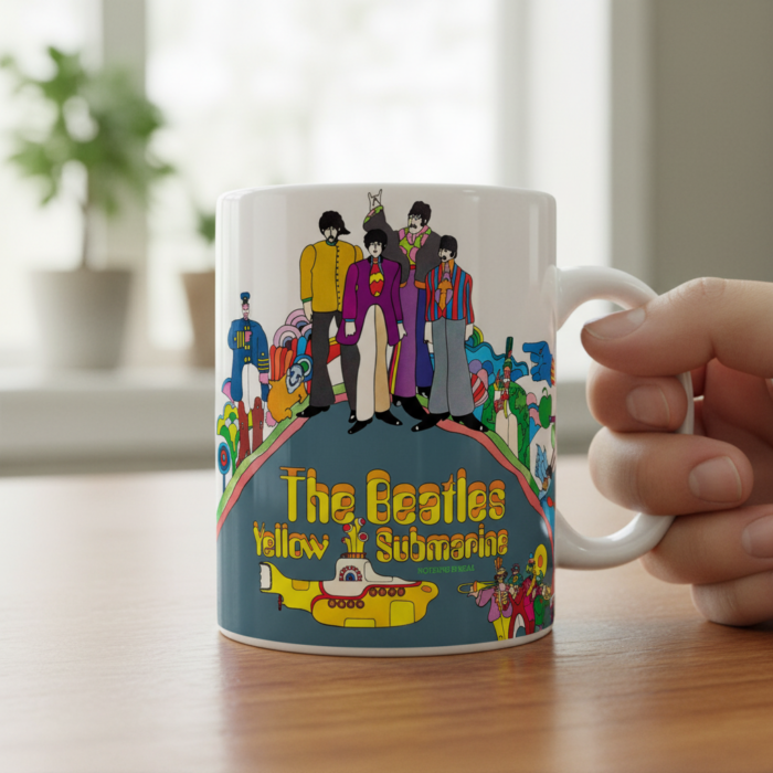 Taza Beatles blanca - Yellow Submarine