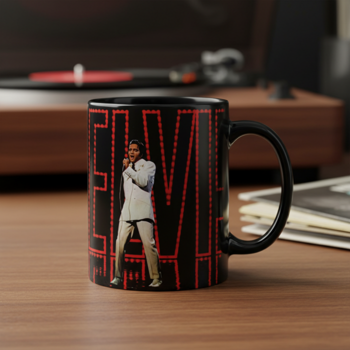 Taza Elvis Presley negra - NBC TV Special