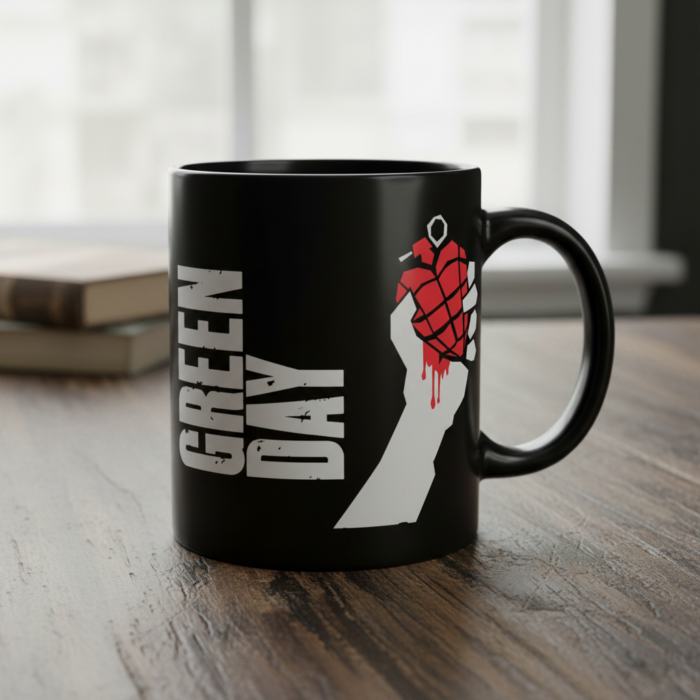 Taza Green Day negra - American Idiot