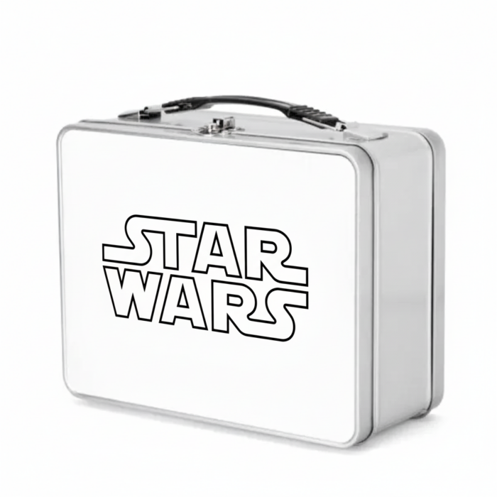 Star Wars - Logo Blanco - Metal Lunch Box - Fiambrera Metálica