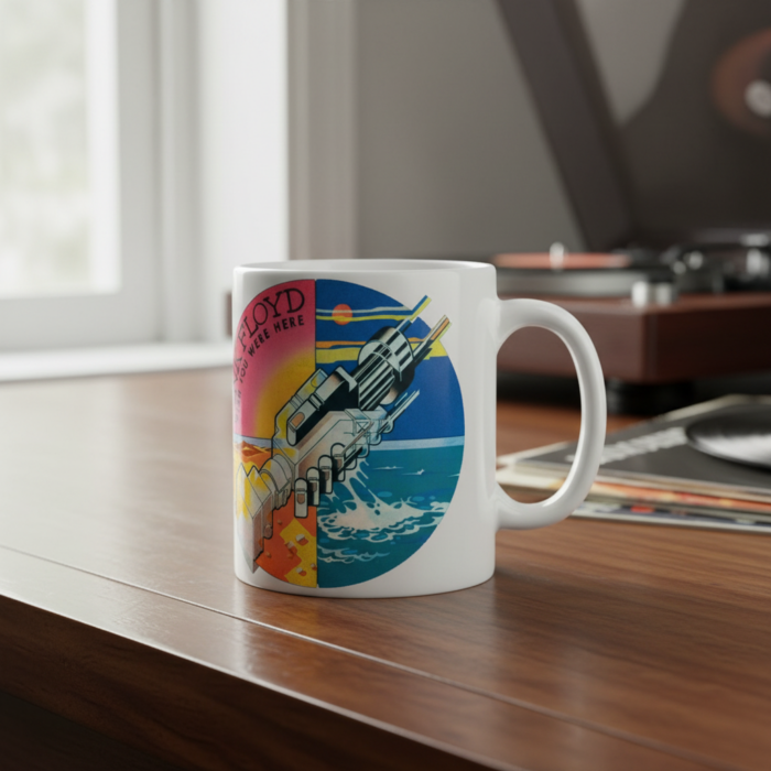 Taza Pink Floyd blanca - Wish You Were Here