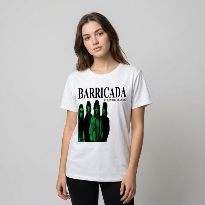 Camiseta Barricada blanca - Pasión Por El Ruido