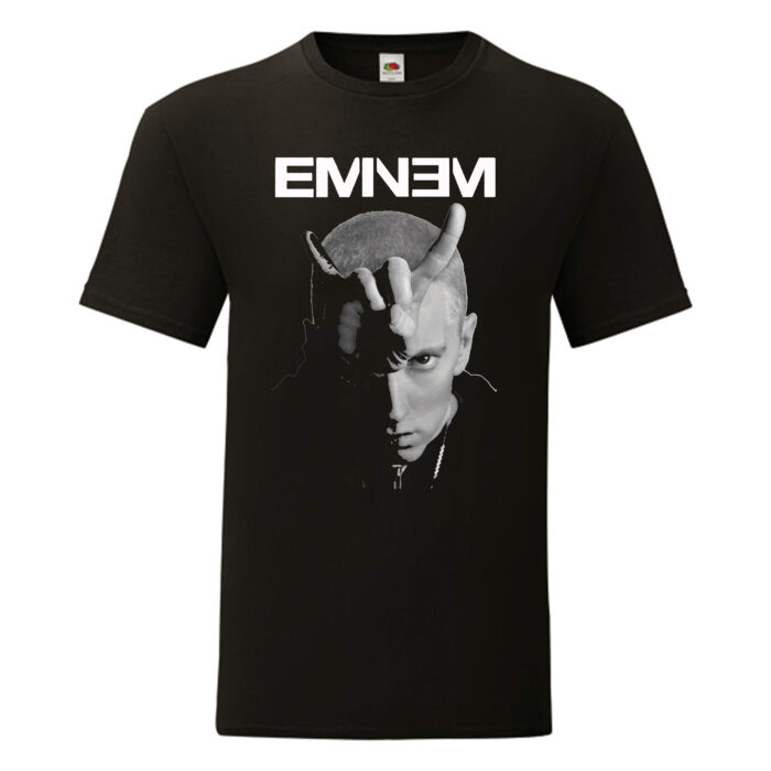 Camiseta Eminem negra - Cara y Logo
