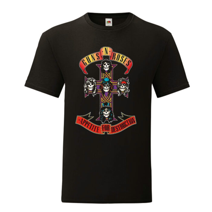 Camiseta Guns And Roses negra - Appetite For Destruction