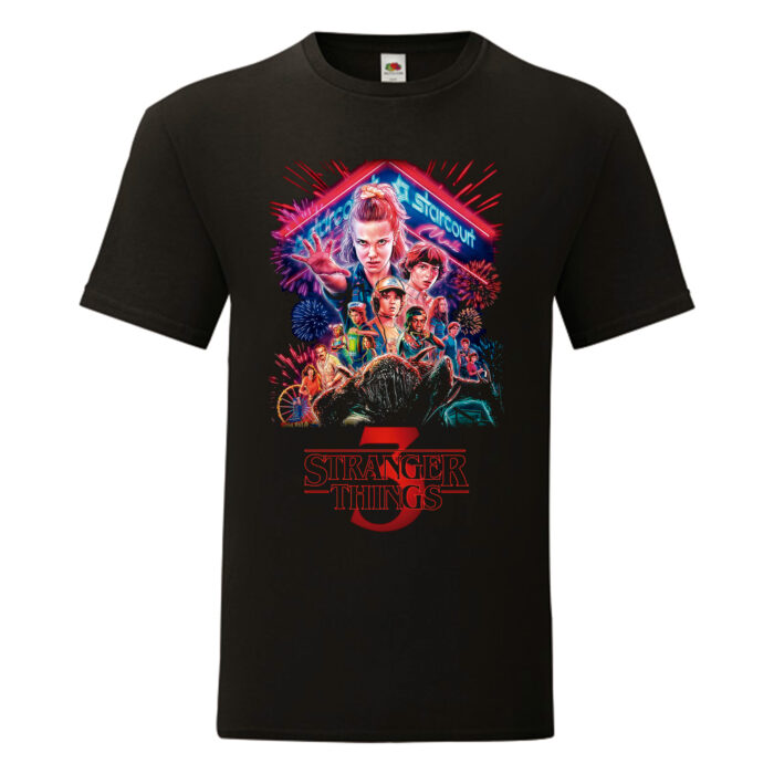Camiseta Stranger Things negra - Temporada 3