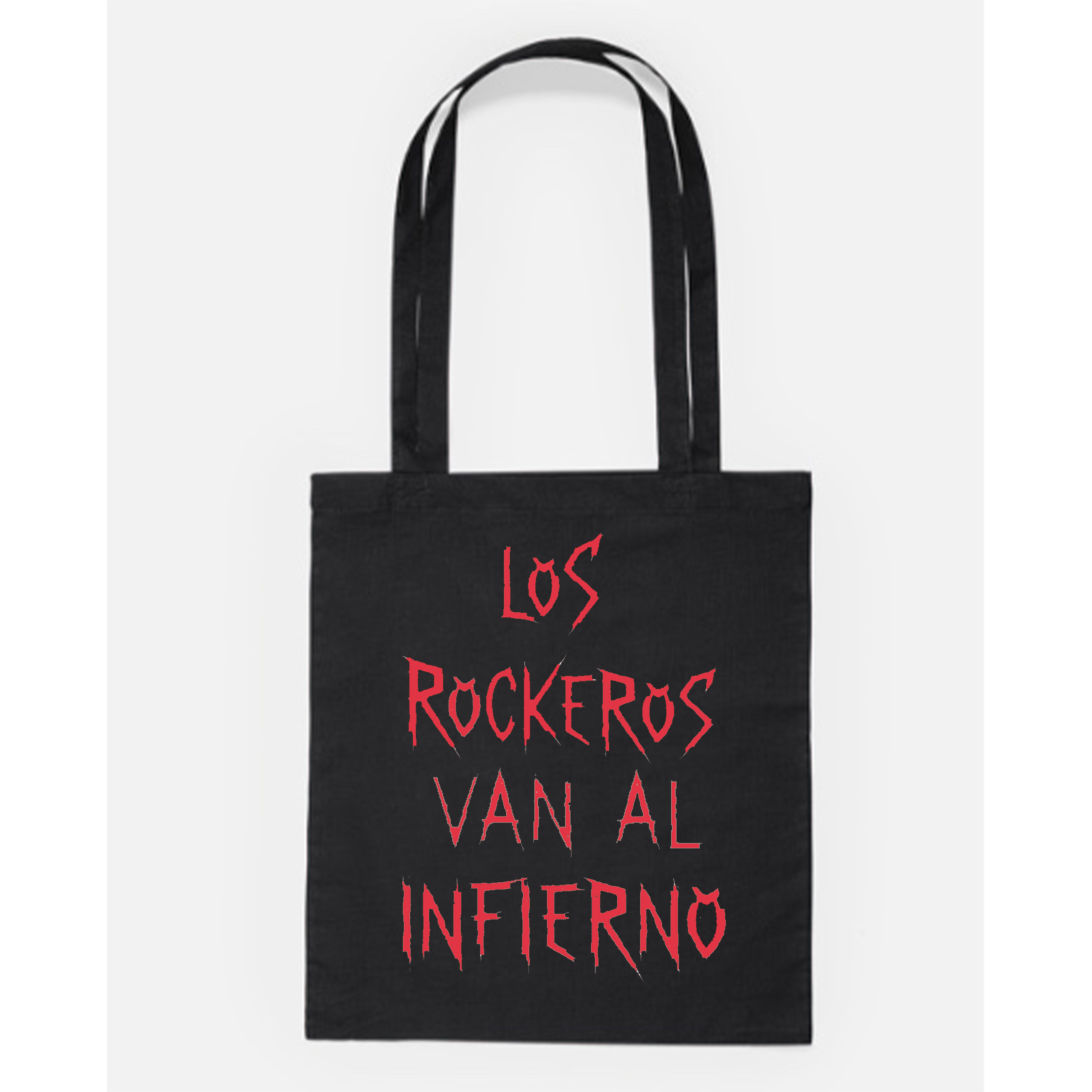 Tote Bag negra - Los Rockeros Van Al Infierno