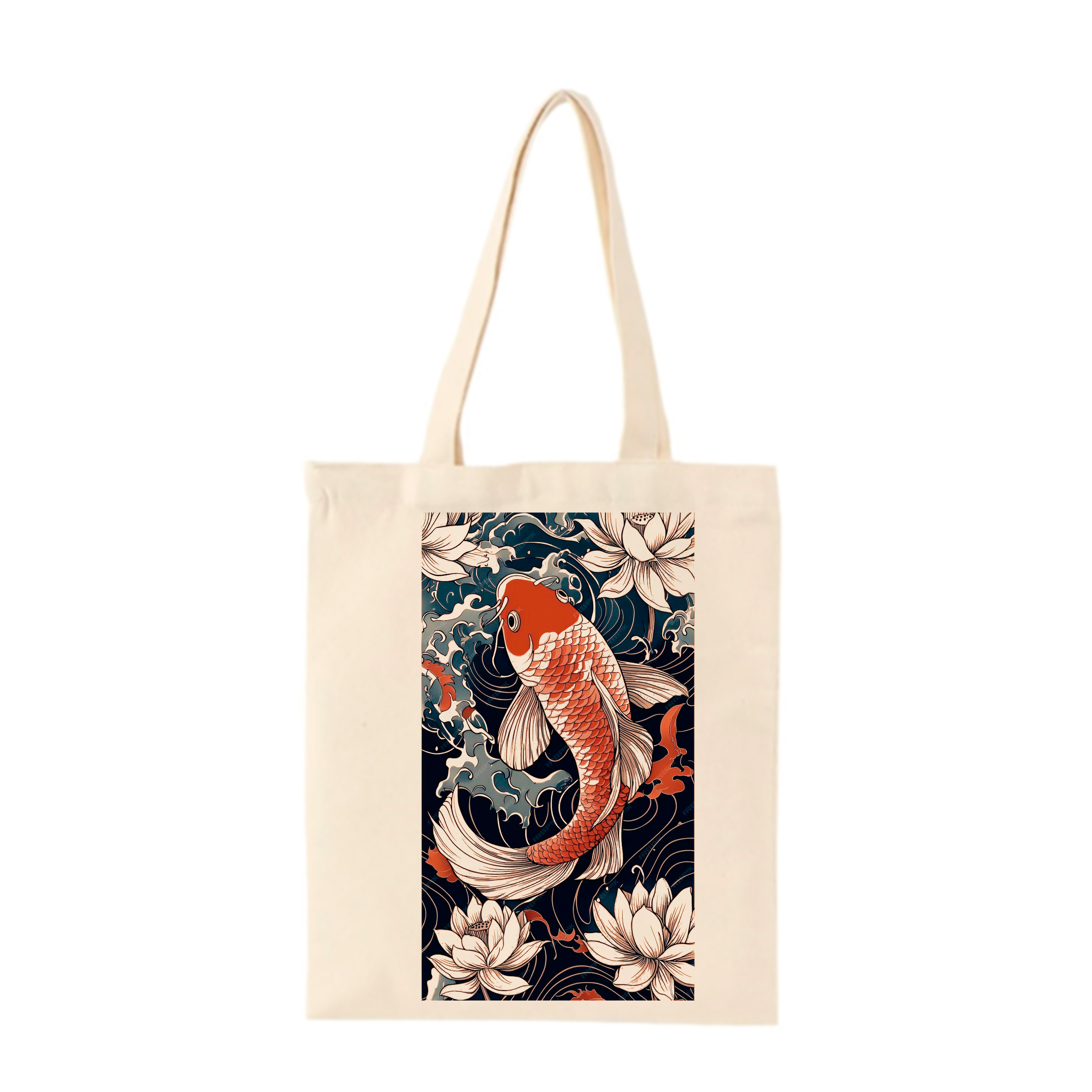 Tote Bag natural - Peces Japoneses