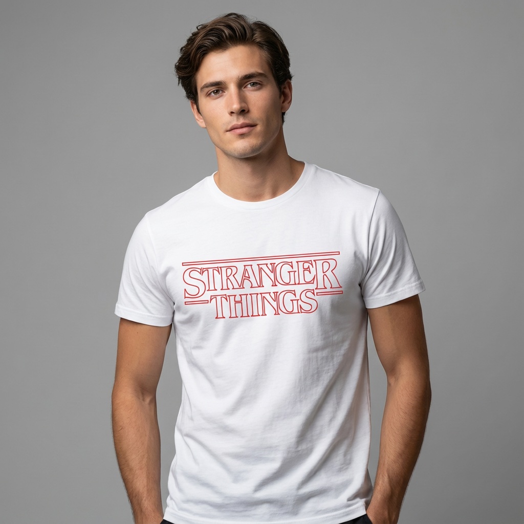 Camiseta Stranger Things blanca - Logo