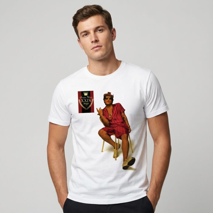 Camiseta Bruno Mars blanca - 24K Magic