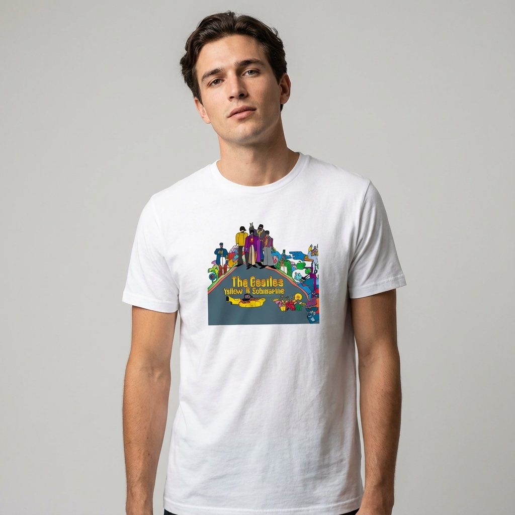 Camiseta Beatles, The blanca - Yellow Submarine