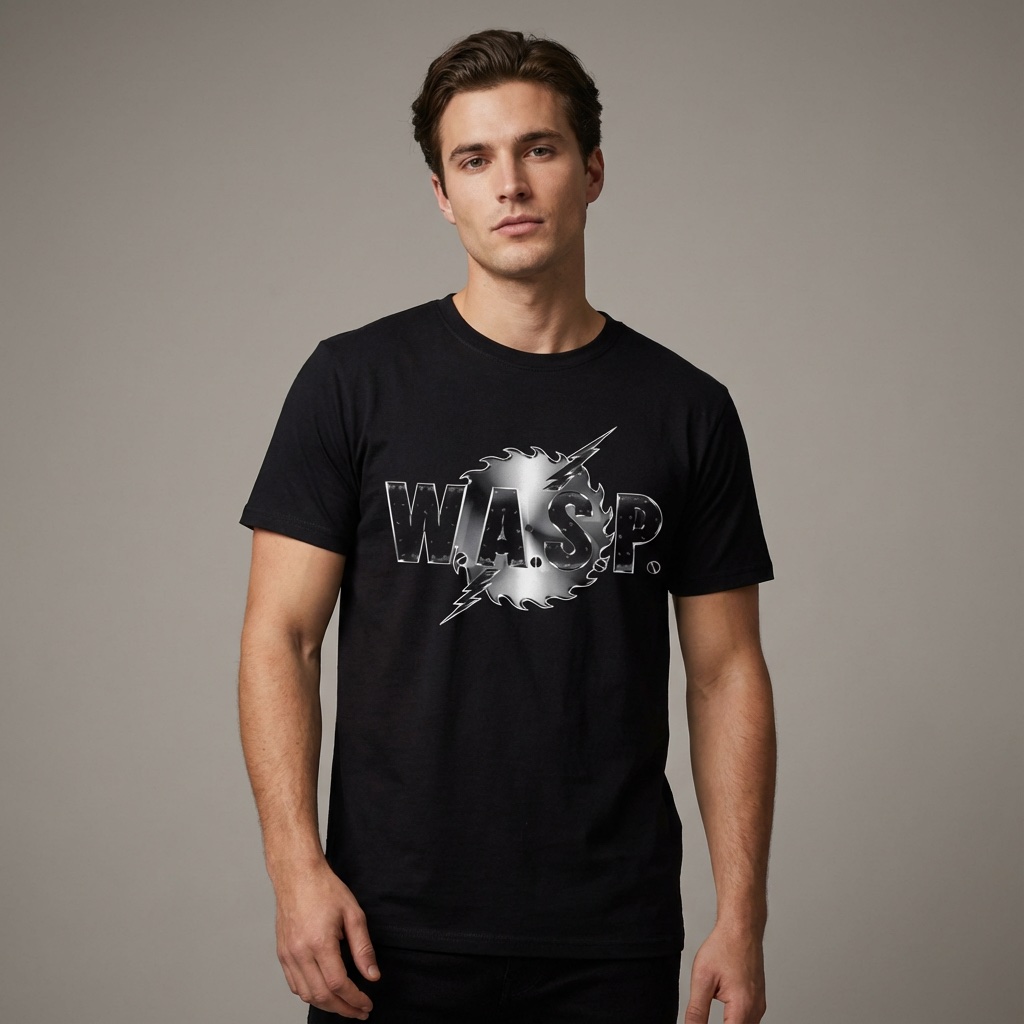 Camiseta WASP negra - Logotipo