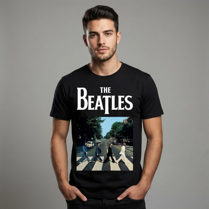 Camiseta Beatles, The negra - Abbey Road