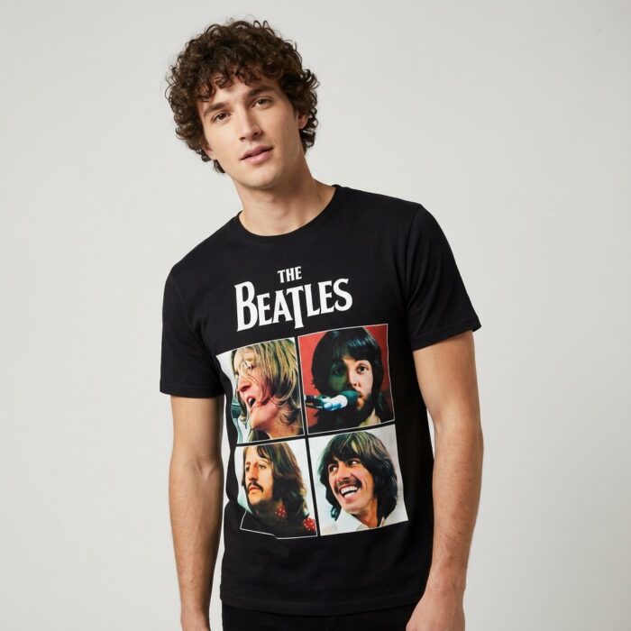 Camiseta Beatles, The negra - Let It Be