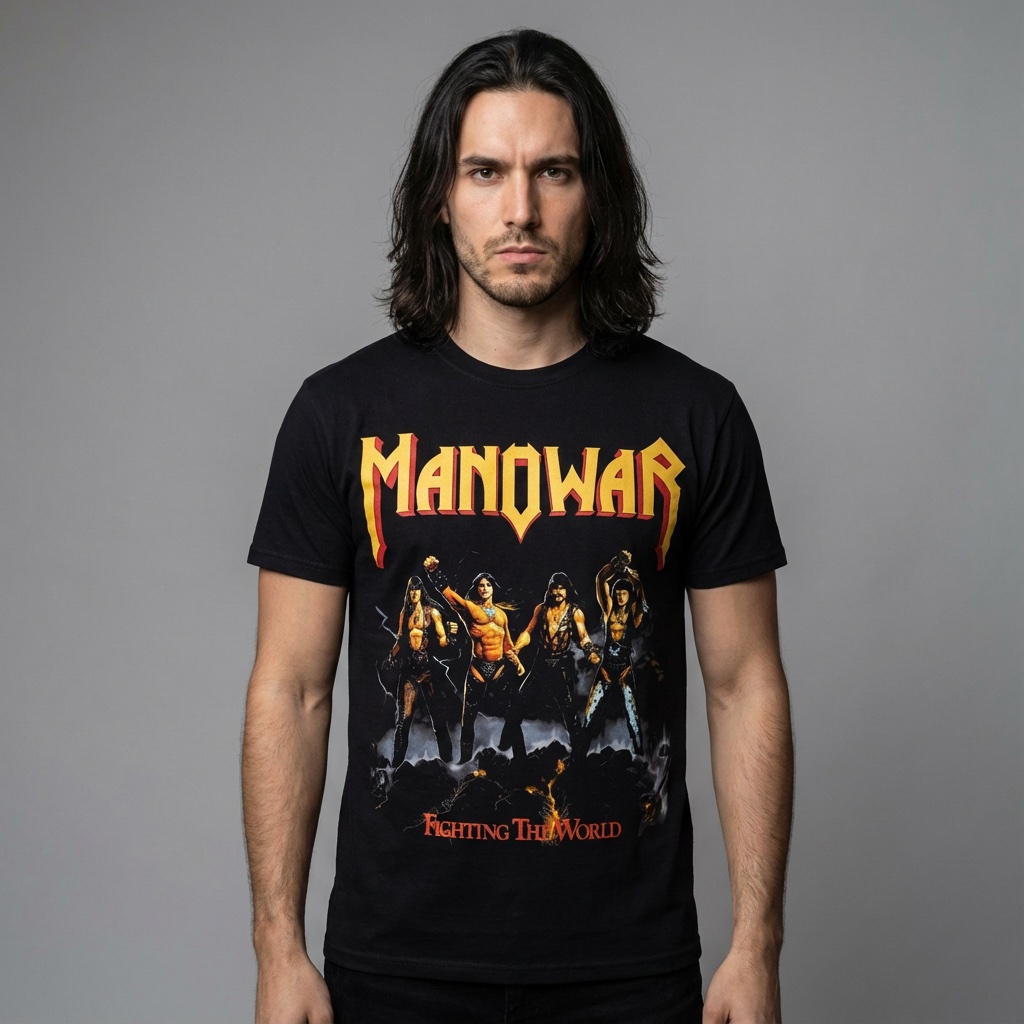Camiseta Manowar negra - Fighting The World