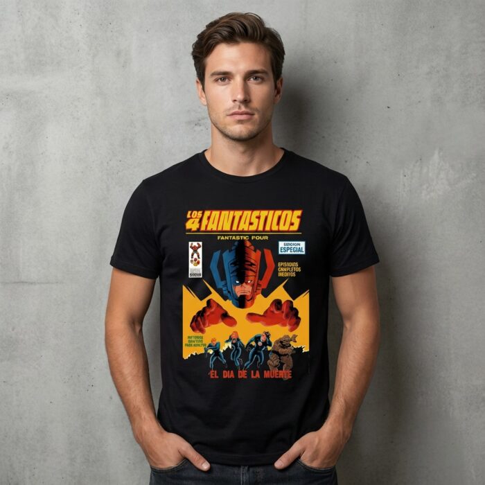 Camiseta Los 4 Fantásticos negra - El Día De La Muerte