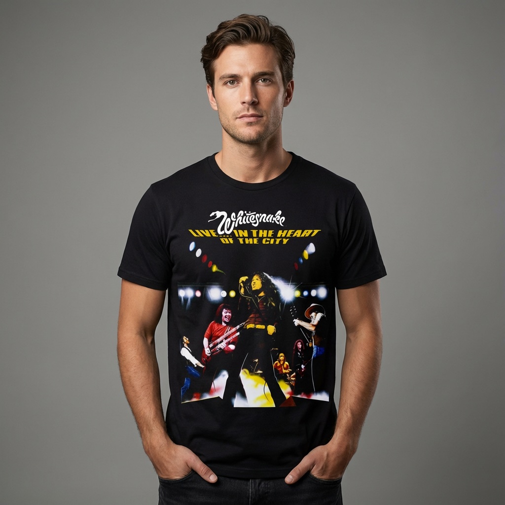 Camiseta Whitesnake negra - Live...In The Heart Of The City