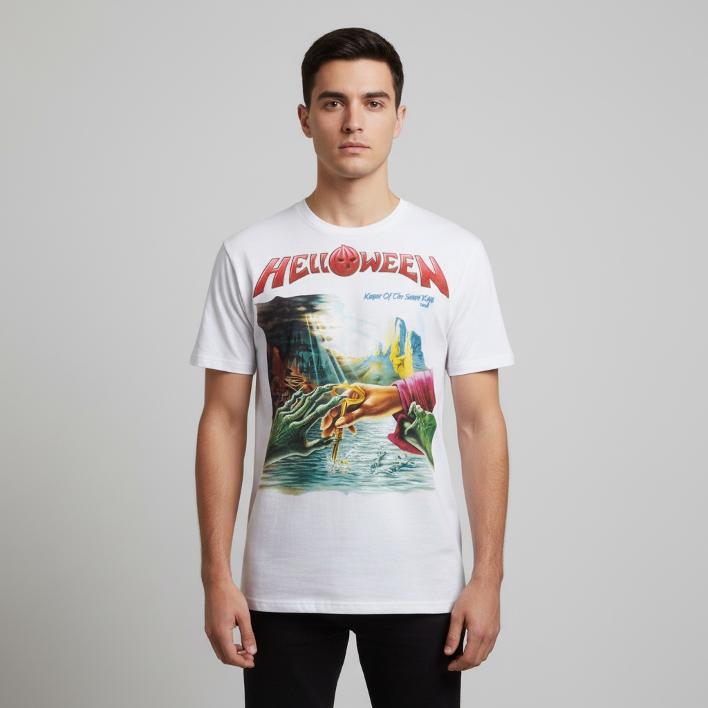 Camiseta Helloween blanca - Keep Of The Seven Keys