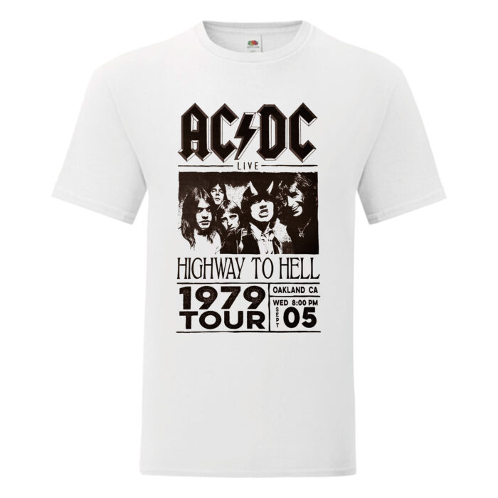 Camiseta ACDC blanca - Highway To Hell Tour 79