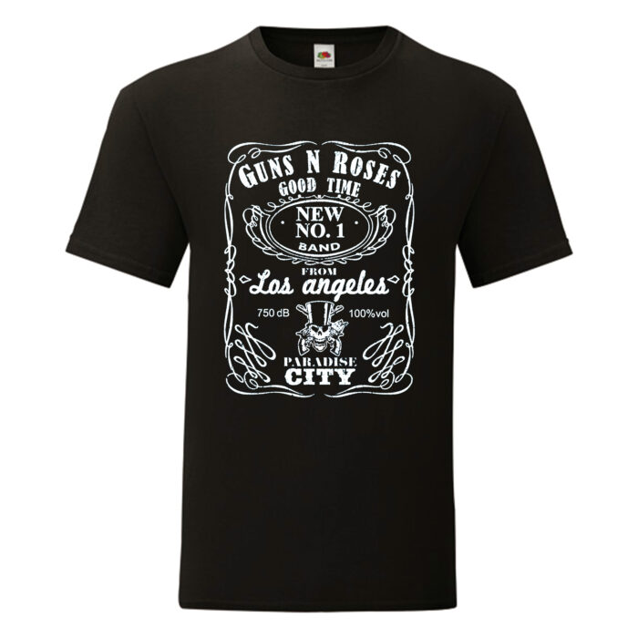 Camiseta Guns And Roses negra - Logo Jack Daniels