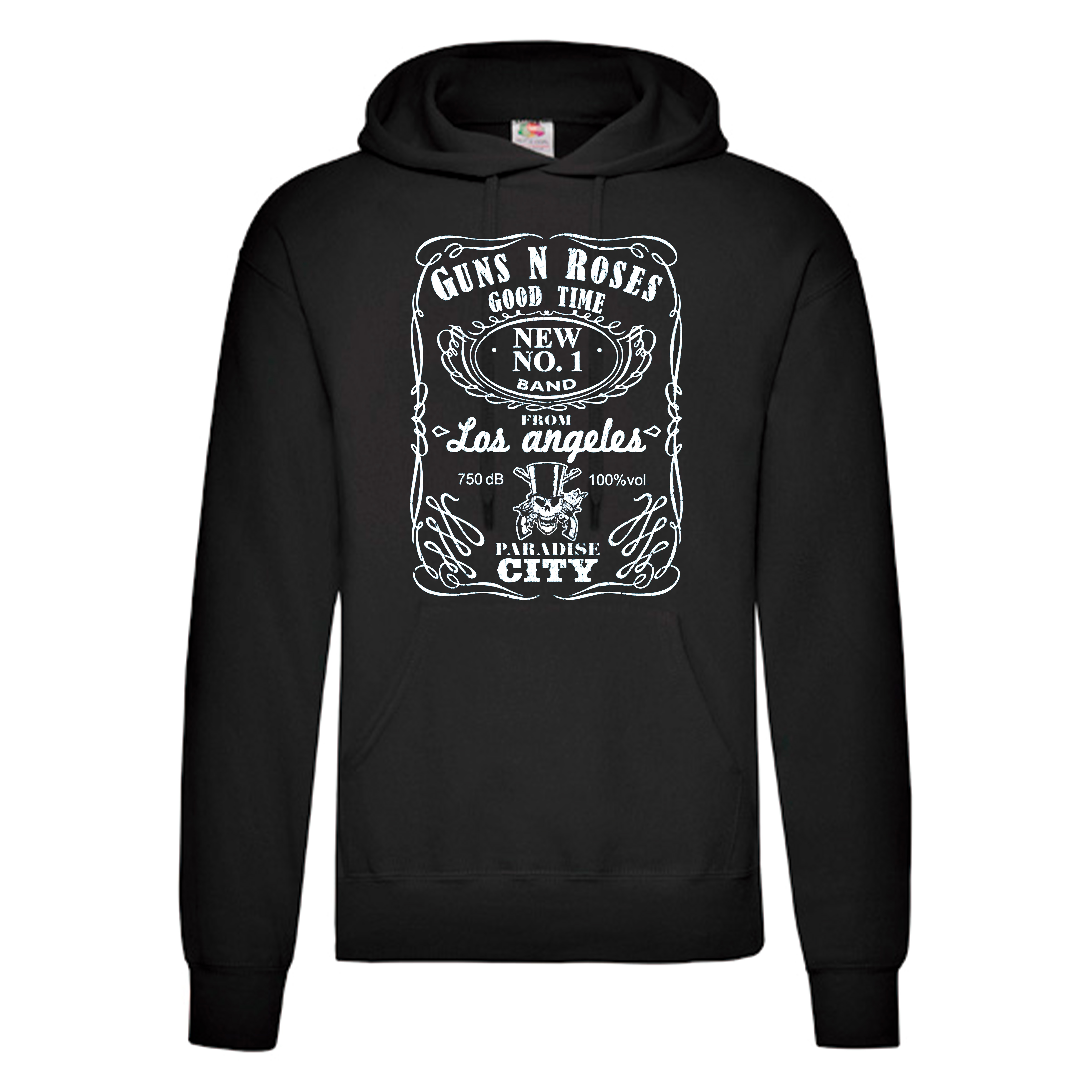 Sudadera Guns And Roses negra - Logo Jack Daniels