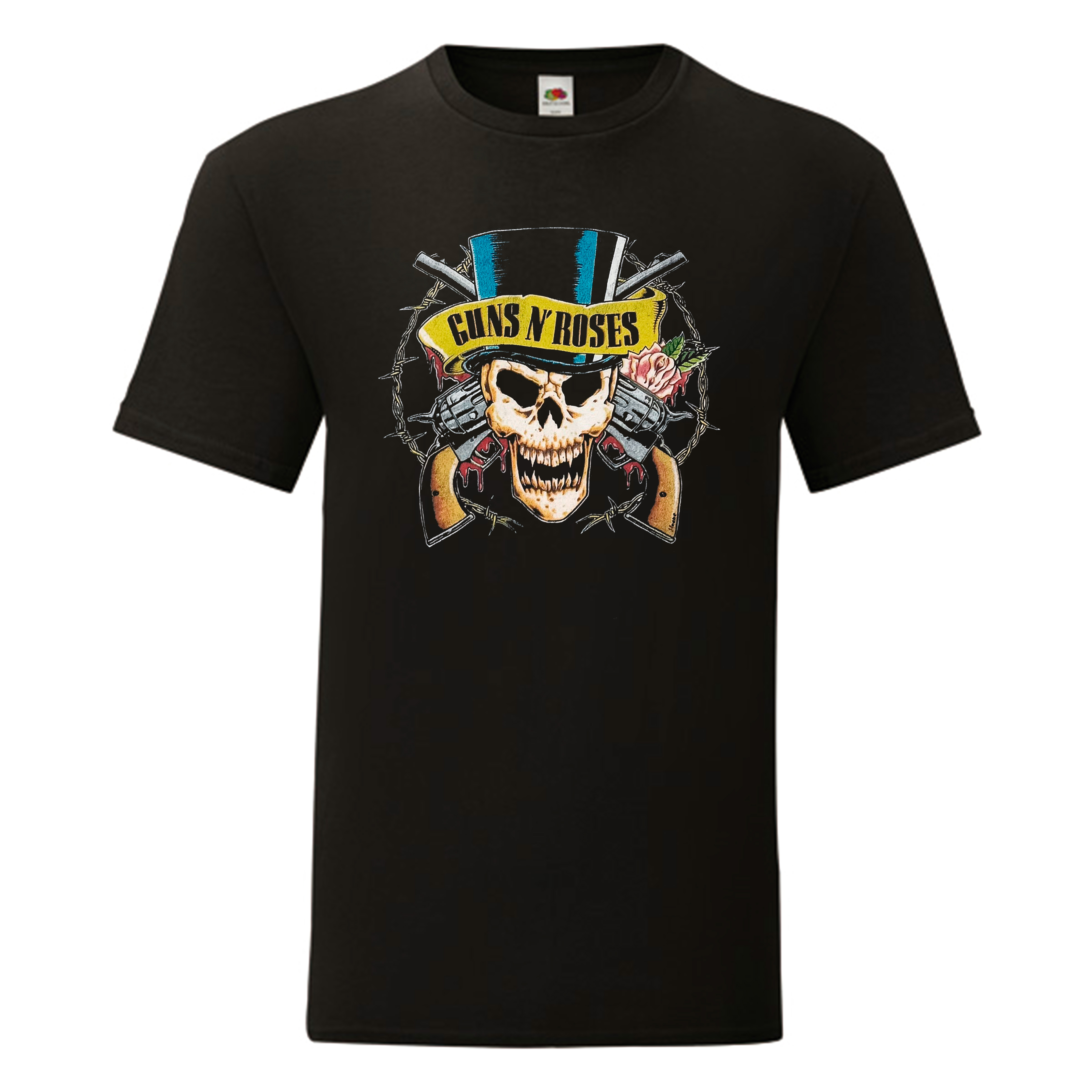 Camiseta Guns And Roses negra - Logo calavera color