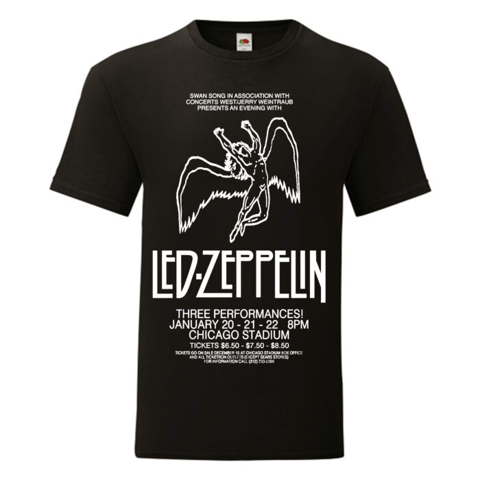 Camiseta Led Zeppelin negra - Logo Swan Song