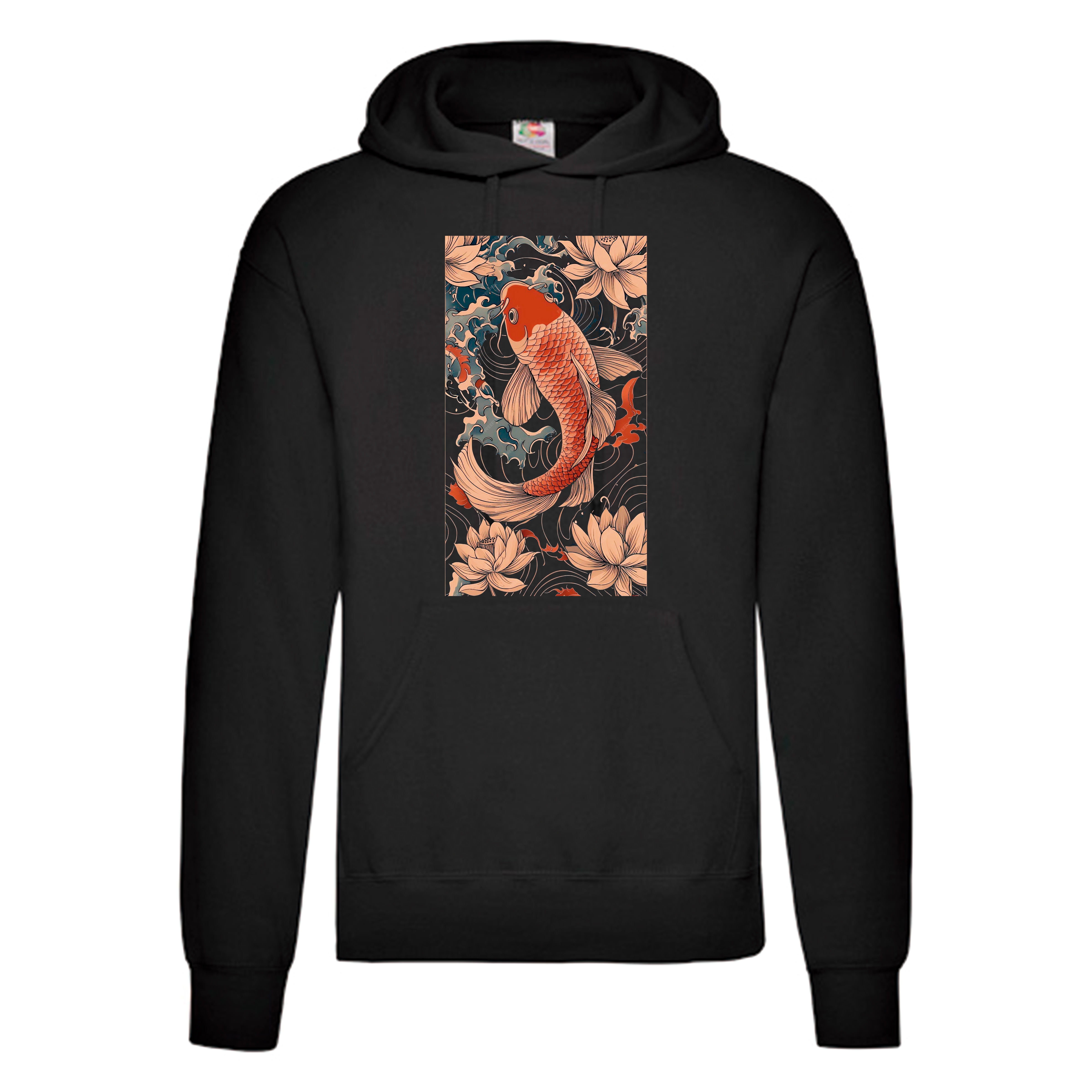Sudadera diseño original negra - Peces Japoneses