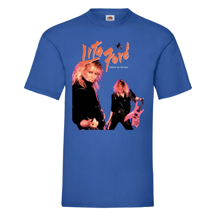 Camiseta Lita Ford azul royal - Dancin' On The Edge