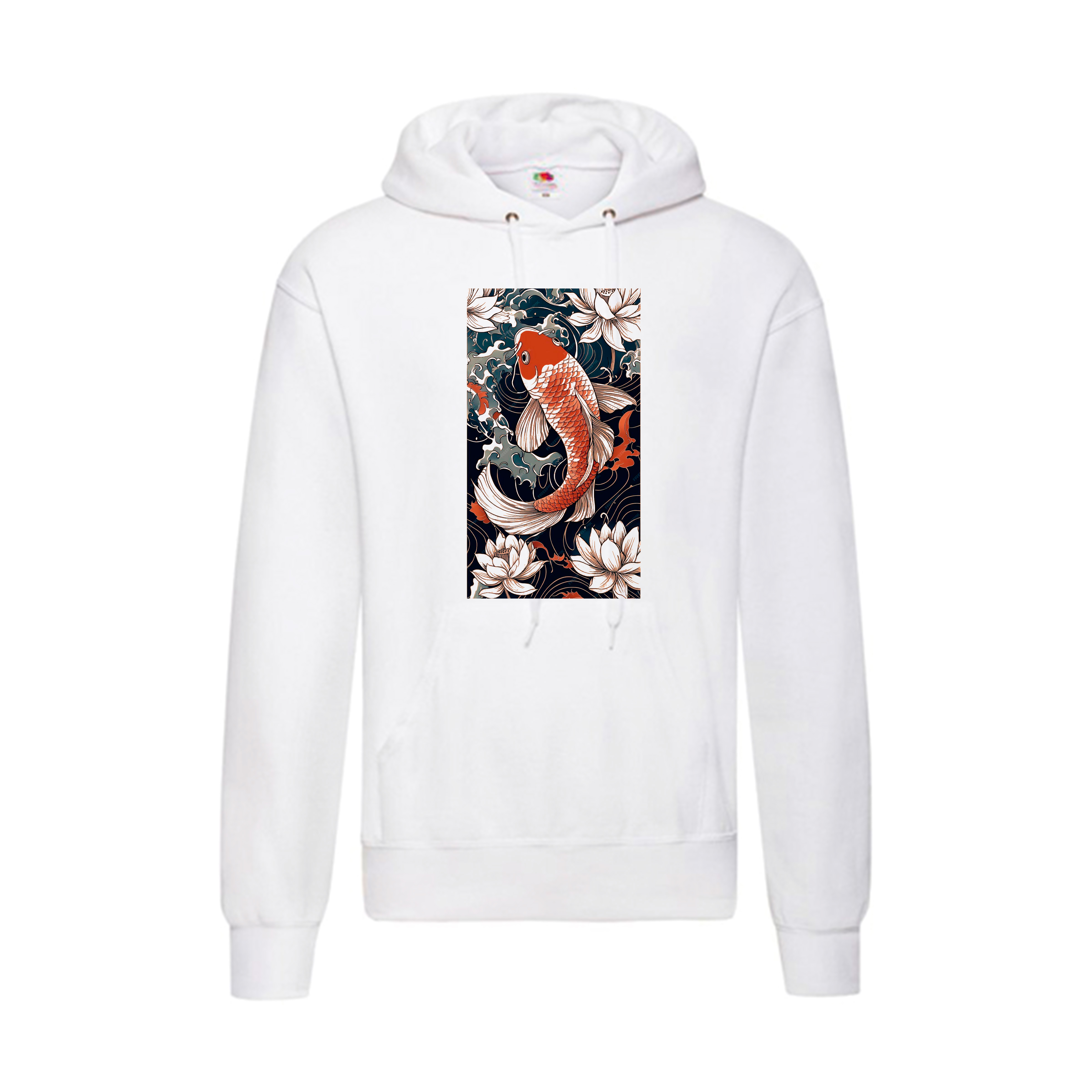 Sudadera diseño original blanca - Peces Japoneses