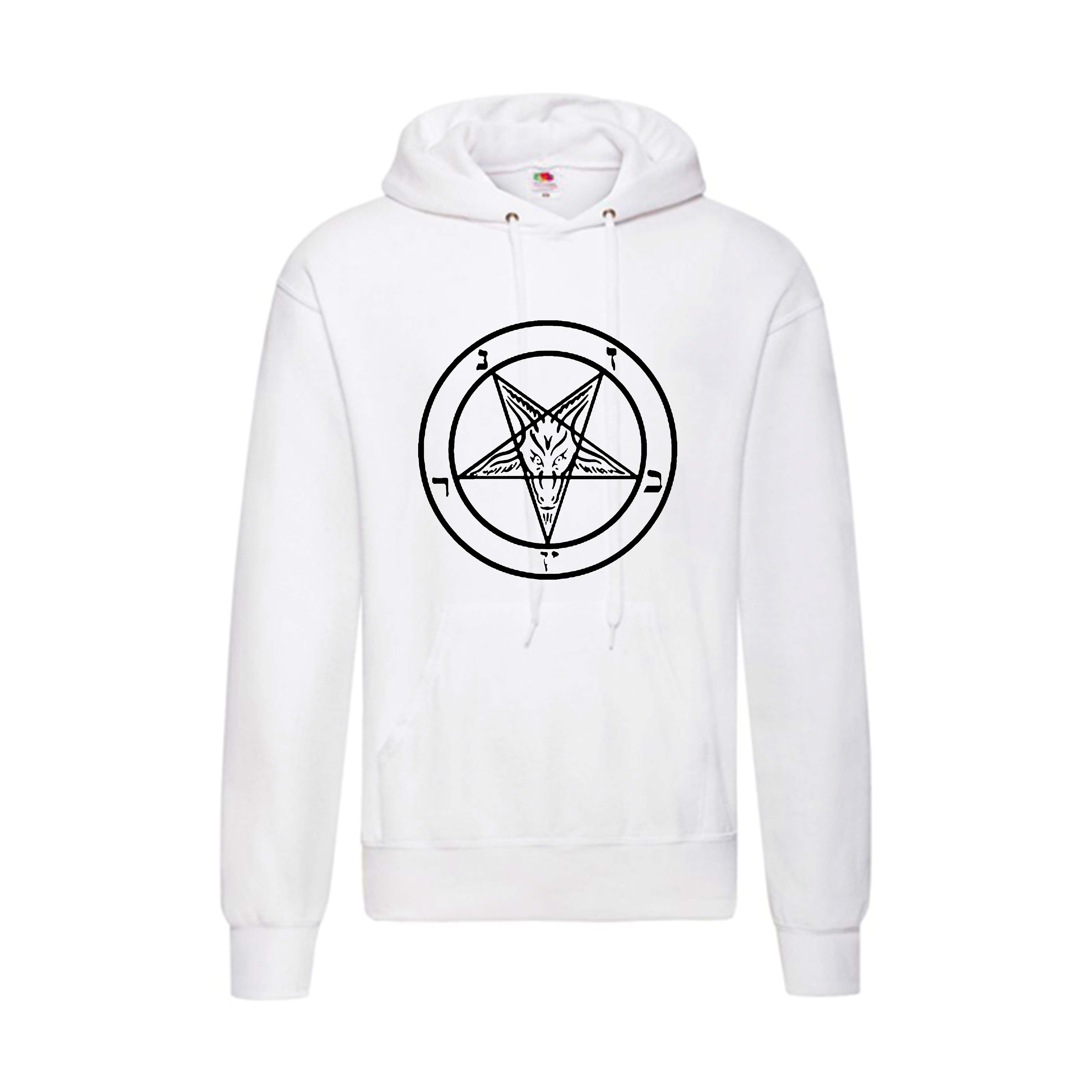 Sudadera diseño original blanca - Pentagrama Satánico