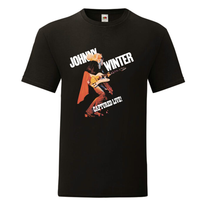 Camiseta Johnny Winter negra - Captured Live!